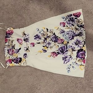 WHBM Strapless Floral Dress